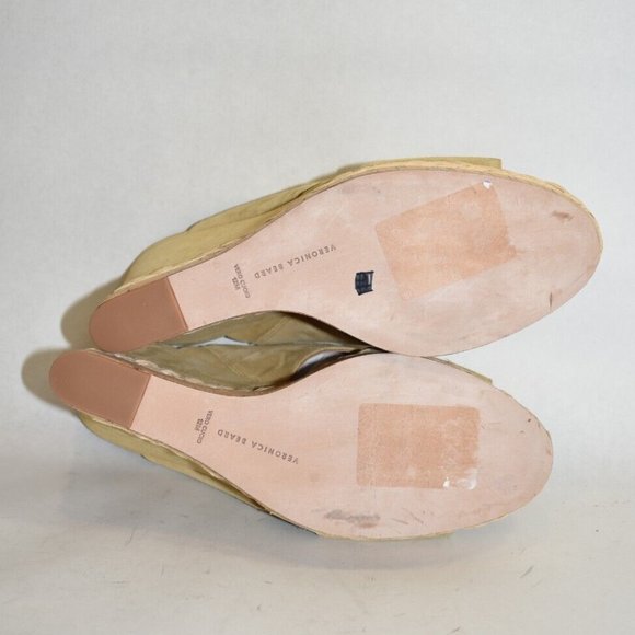 $360 VERONICA BEARD Loro Platform Wedge Sandal SUEDE CORK BEIGE 12 (DA20) - Picture 6 of 7